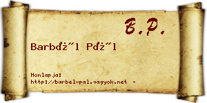 Barbél Pál névjegykártya