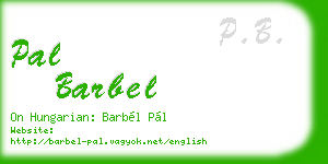 pal barbel business card